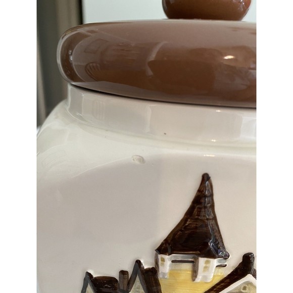 Vintage Otagiri Yellow Victorian Cookie Canister Jar Handcrafted in Japan - Picture 8 of 10